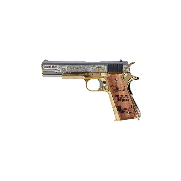 "Réplique limitée 1911 D-Day gaz, full métal, inspirée de l'arme américaine, finition noir/gris mat, kick réaliste, édition limitée 200 exemplaires, système gaz avancé, hop-up réglable, mal