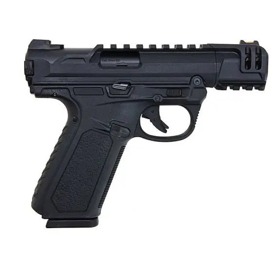 "Balise alt SEO : Pistolet AAP-01C Action Army Noir, design compact et efficacité améliorée."