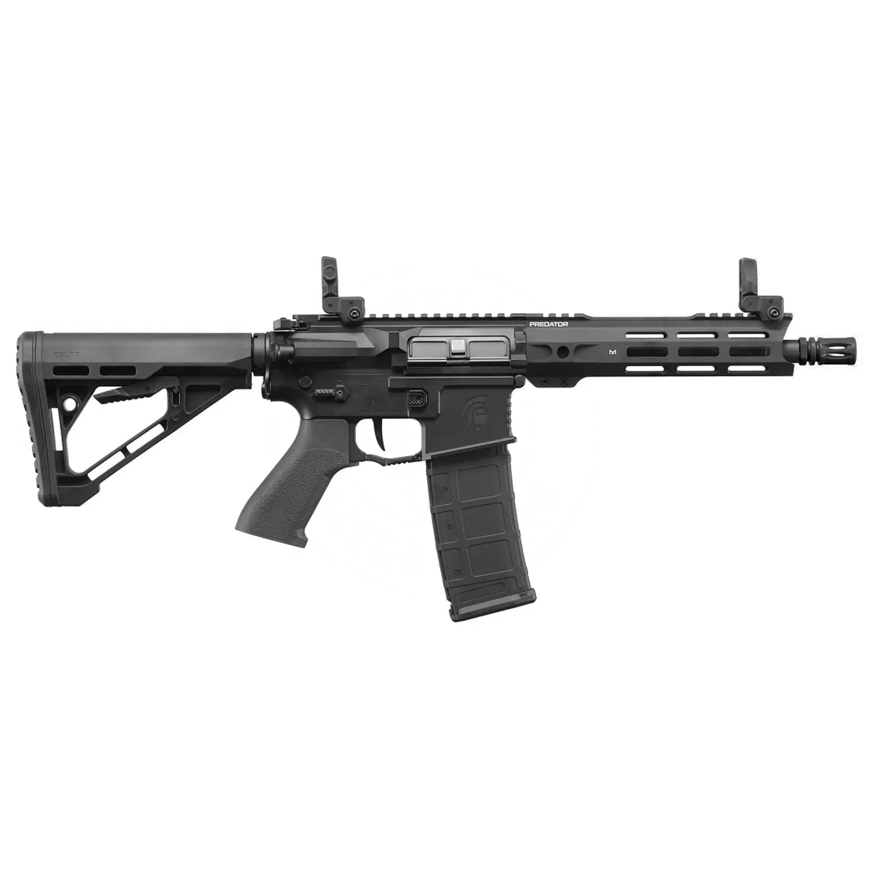 "Réplique d'assaut AEG Lancer Tactical Gen 4 Predator 8.25'' CQB, avec MOSFET ASTER II, corps métal noir mat, garde-main M-LOK, précision et durabilité pour airsoft