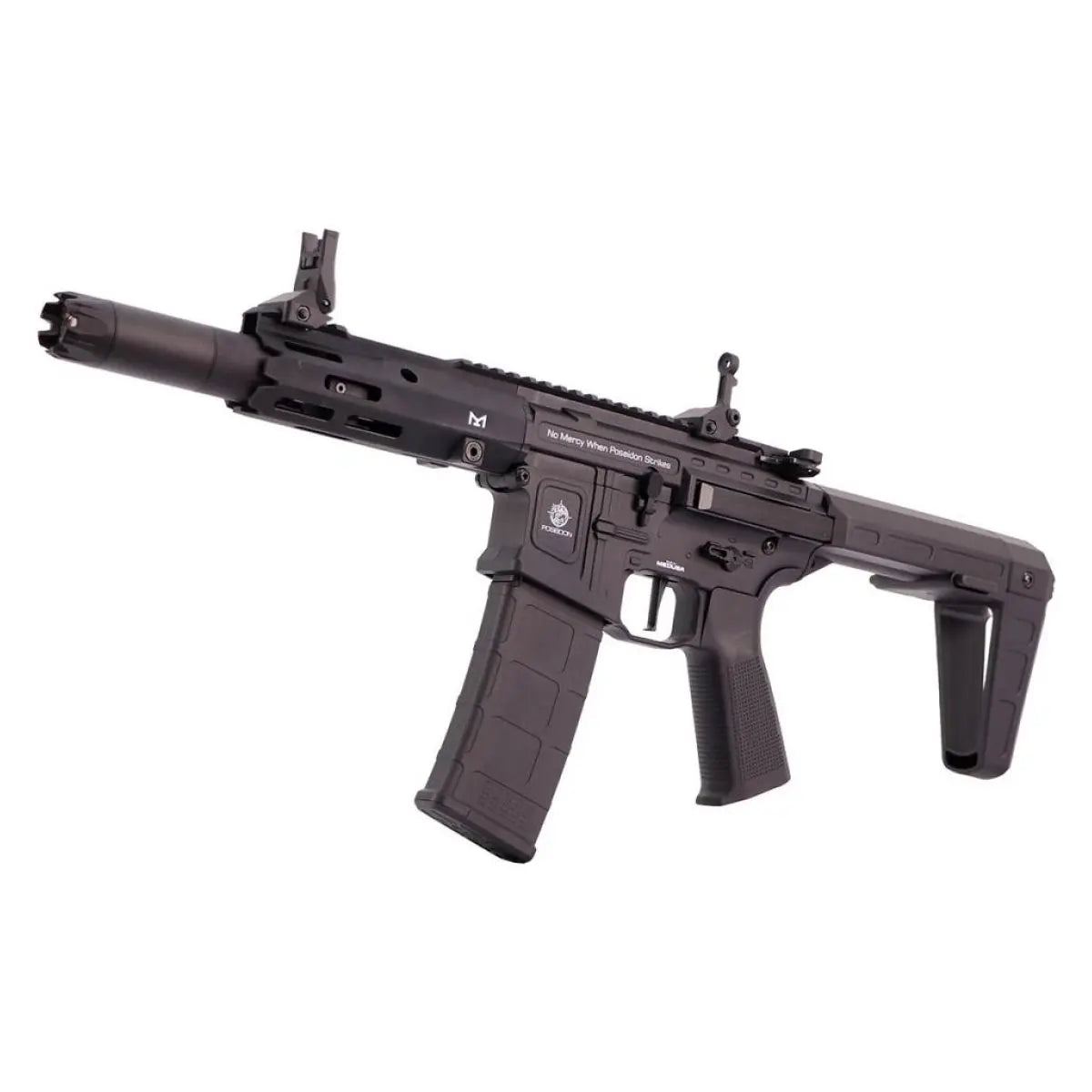 Réplique longue AVENGER QRF MEDUSA AEG Poseidon M4 avec pièces internes de qualité supérieure, corps en nylon, garde-main en aluminium et système MEDUSA ajustable via Bluetooth