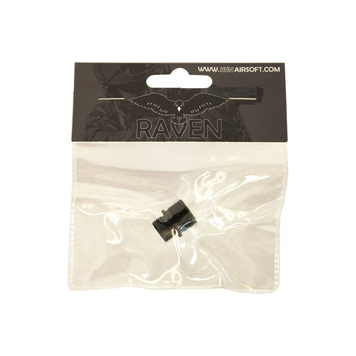 Adaptateur silencieux Raven / Nuprol pour pistolets airsoft, fixation de suppresseurs 14 mm CCW, alliage durable.