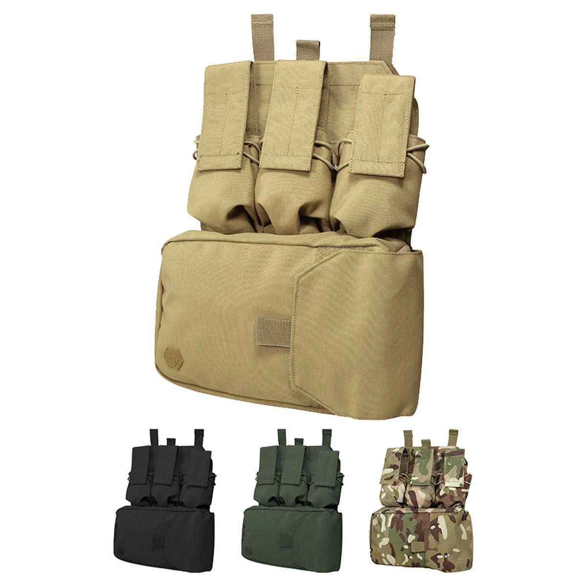 `Balise alt : "Assault panel Molle Viper avec passants Molle, emplacement pour poche à eau, 3 poches chargeurs 5.56, port abaissé, dimensions 28x37x9cm, compatible
