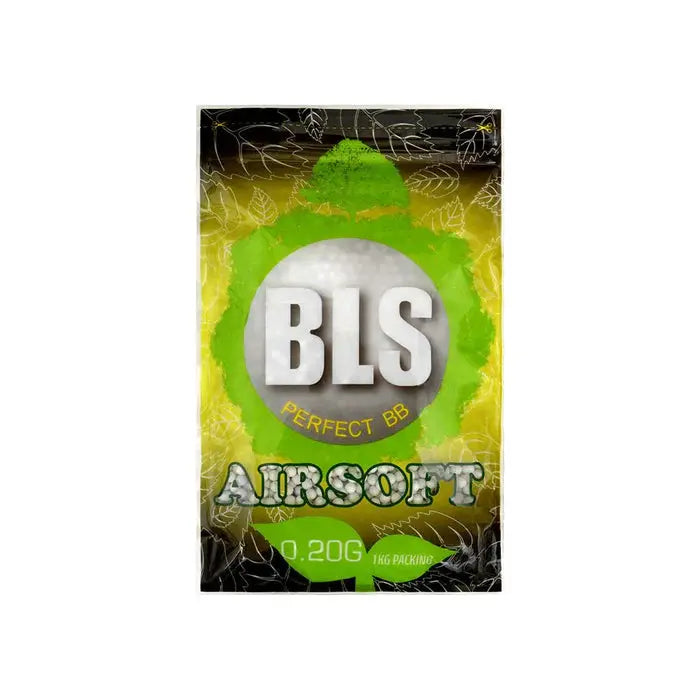 Balles Billes BIO BLS d'une masse de 0.20g, blanches, biodégradables, polies, recommandées pour canons de précision, en paquet de 1kg, fabriquées