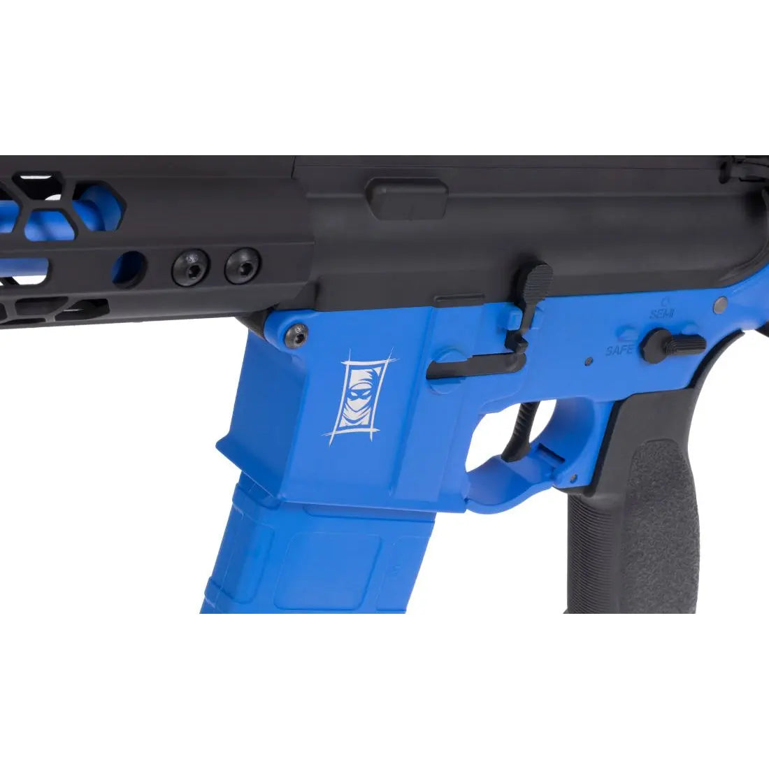 Pack complet BUSHIDO CHUGI Speedsoft Saigo Defense, réplique airsoft AEG full métal M4 CHUGI Noir et Bleu avec détente électronique, pièces internes renforcées et joint