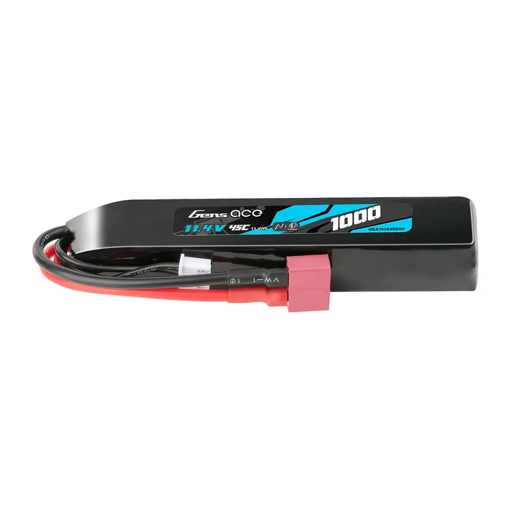 Batterie LiPo Gens Ace 1000mAh – 45C – 11.4V HV – Connecteur T deans