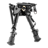 Robuste bipied métal pour grenadière avec tête pivotante et extension automatique, hauteur réglable de 15 à 22 cm pour une stabilité de tir optimale