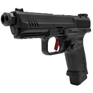 Photo fond blanc réplique CANIK TP 9 elite combat BLACK 6mm trois quart gauche airsoft à bille