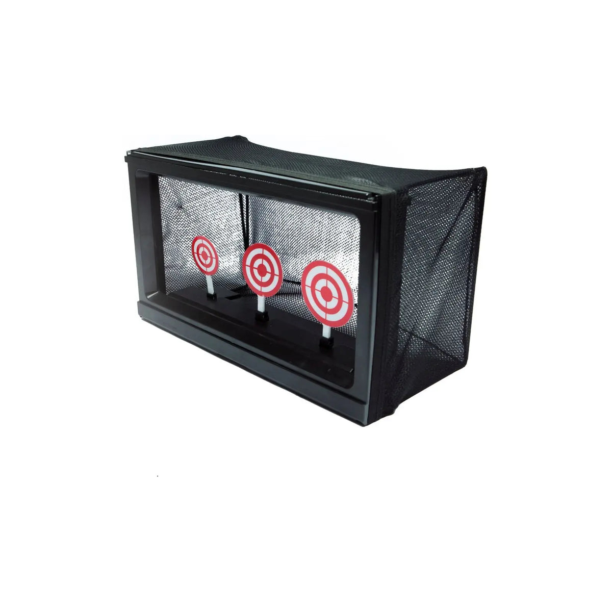 Cible basculante triple avec filet pour tir airsoft, retour automatique, en polymère, 900g
