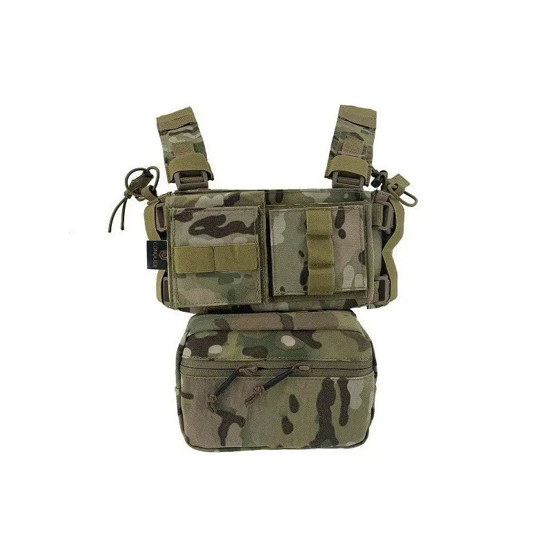 Conquer Mini Chest Rig in multiple color options, made from high-density 600D Nylon with adjustable straps and MOLLE webbing