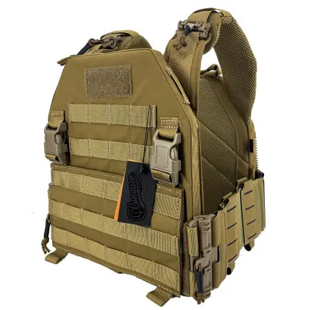 Plate carrier MPC 2.0 de CONQUER avec crochets latéraux QD en polymère, fermetures éclair latérales, rembourrage d'épaule pleine longueur, et intérieur rem