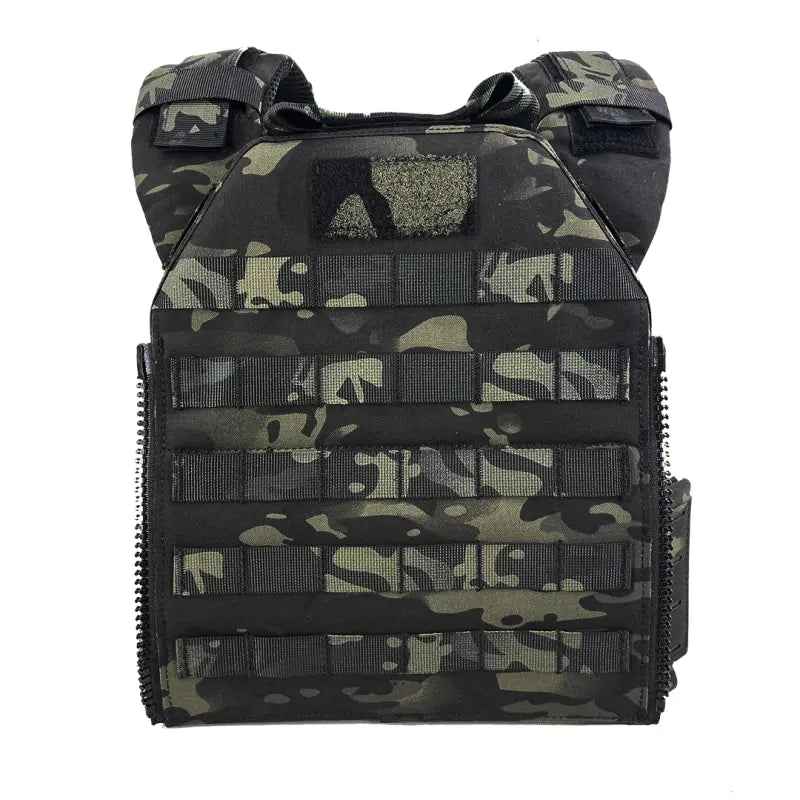 CONQUER Plate carrier MPC 2.0 avec crochets latéraux et d'épaule QD en polymère, corde QD thermorétractable, fixation de panneau avant amovible et espace