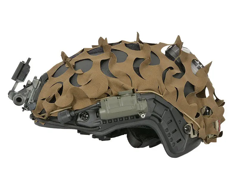Couvre casque 3D Laser-Cut en camouflage TAN pour amélioration de la discrétion tactique