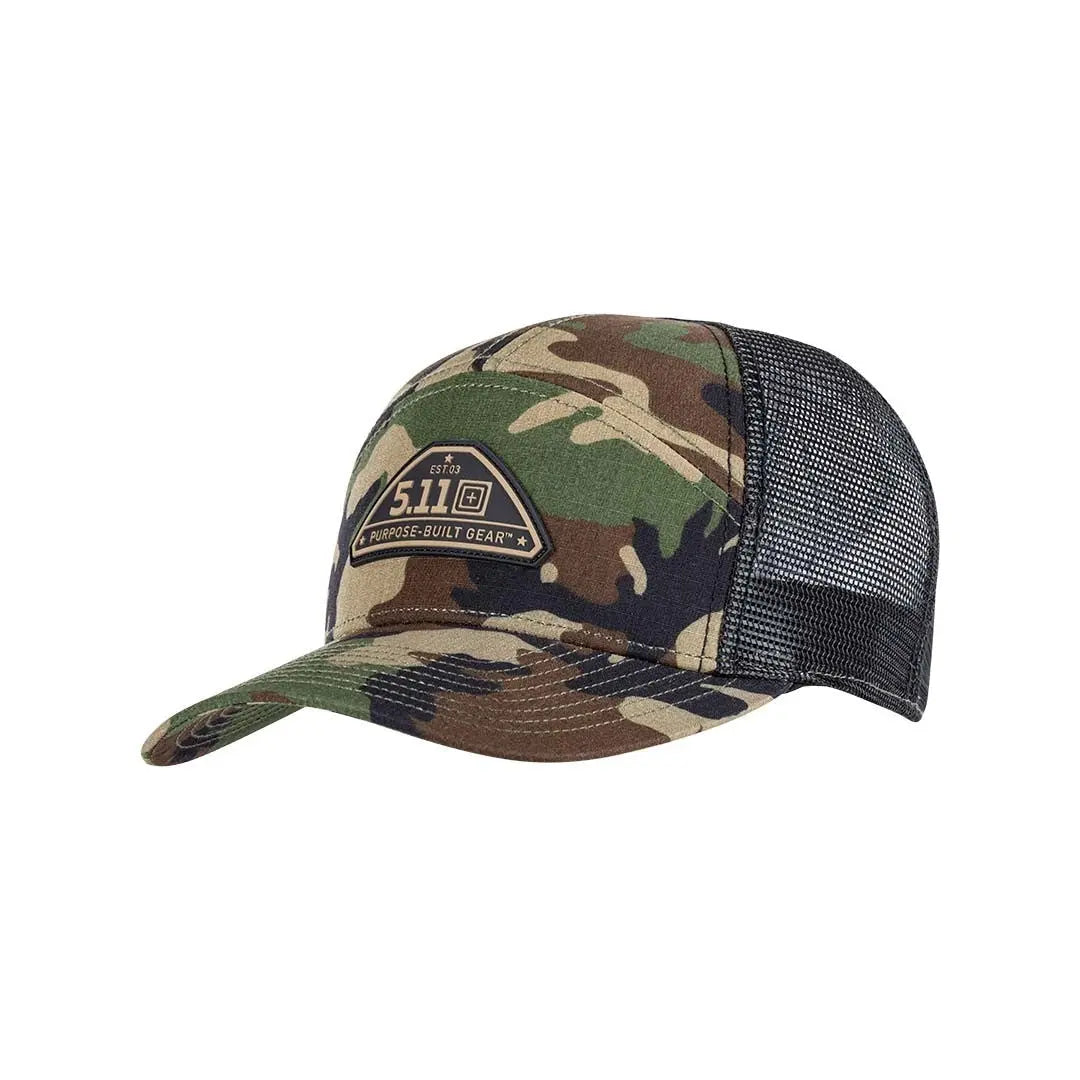 Casquette PBG Woodland 7 panneaux 5.11 en camouflage