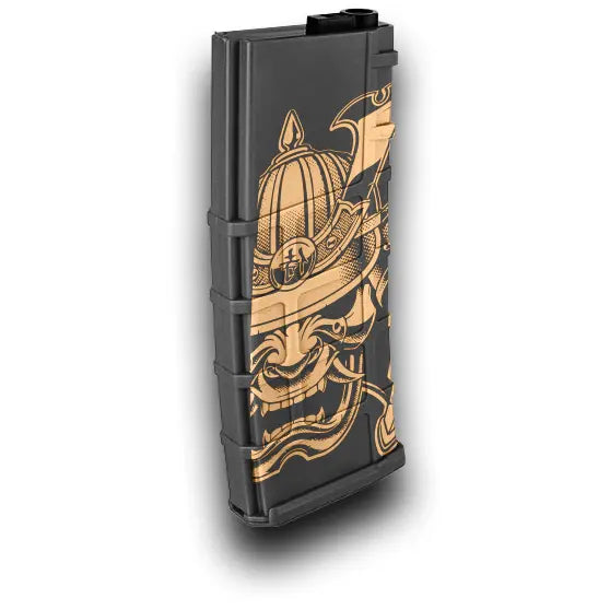 Chargeur de 220 coups Novritsch personnalisé et gravé, disponible en 5 modèles différents pour se démarquer dans les terrains