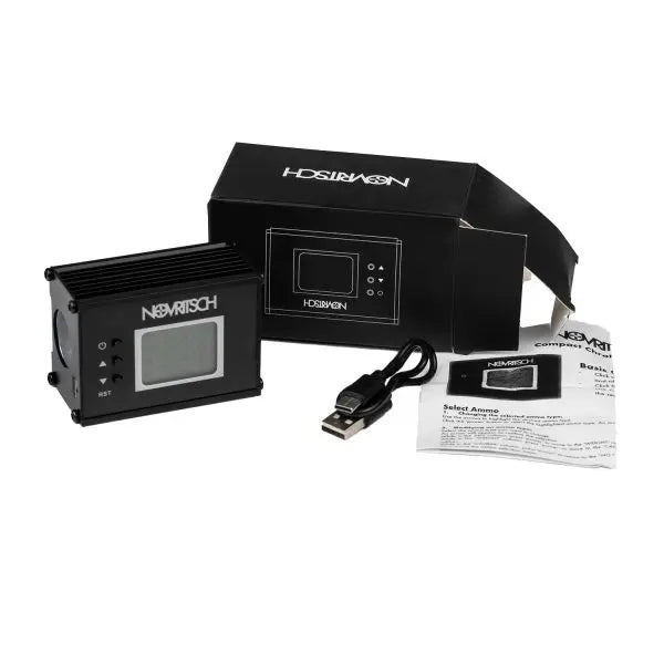 Chronographe Novritsch Compact abordable et portable avec paramètres de munitions configurables, batterie rechargeable et panneaux en aluminium renforcés