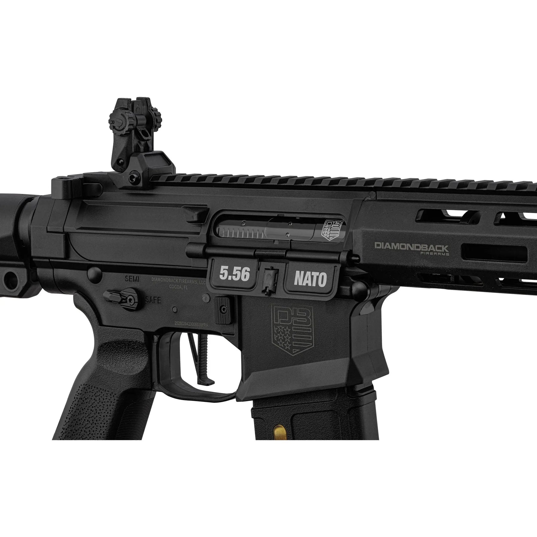 Pack complet Diamondback DB15 AP300 7'' Noir avec accessoires et marquage Diamondback, batterie lipo 11.1v, chargeur de batterie, chargeur polymère 120 BB's,