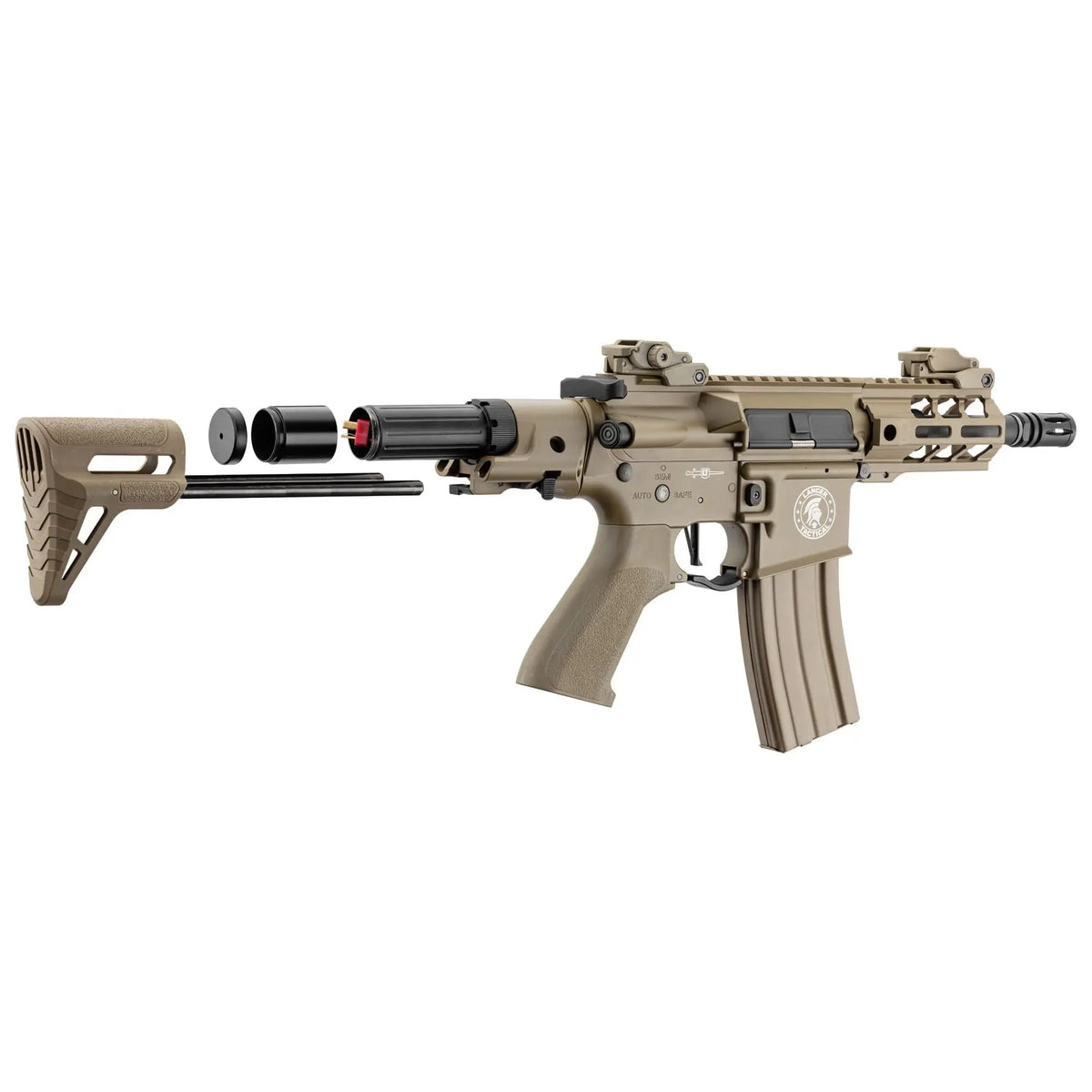 Extension de tube de crosse PDW Lancer Tactical fabriquée en France, compatible avec divers modèles, pour loger batterie de 133mm