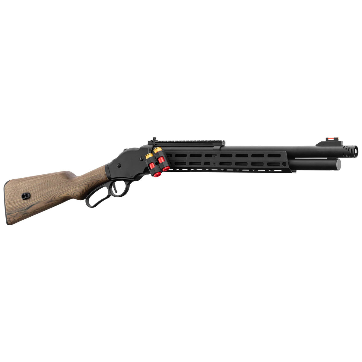 Réplique de fusil à levier sous garde AT8703 Golden Eagle Gas en métal et bois avec cartouches éjectables et fibre optique