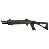Réplique officielle du fusil à pompe FABARM STF12 Compact OD Gaz avec crosse rétractable et marquages officiels