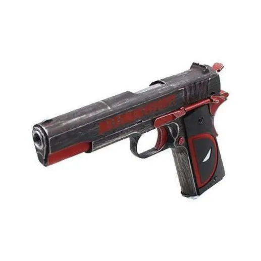 Réplique de pistolet GBB 1911 NE2201 Deadpool AW Custom avec marquages 'MAXIMUM EFFORT', rendu vieilli et réaliste, pièces renforcées en métal, Hop-up régl