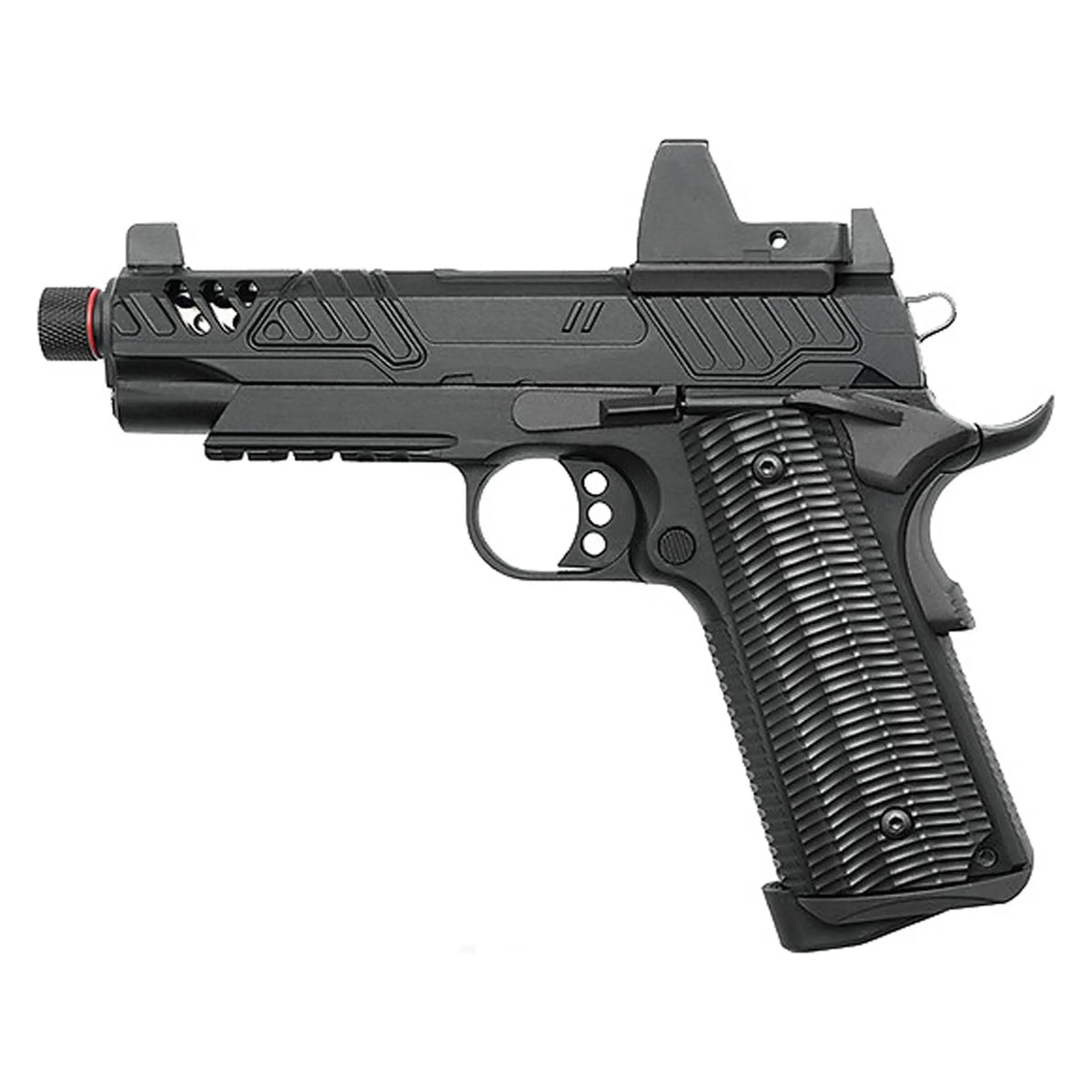 GBB PTS Zev Ed-Brown 1911 Noir - Pistolet à gaz blowback de première qualité compatible avec les optiques RMR et les viseurs à point rouge.