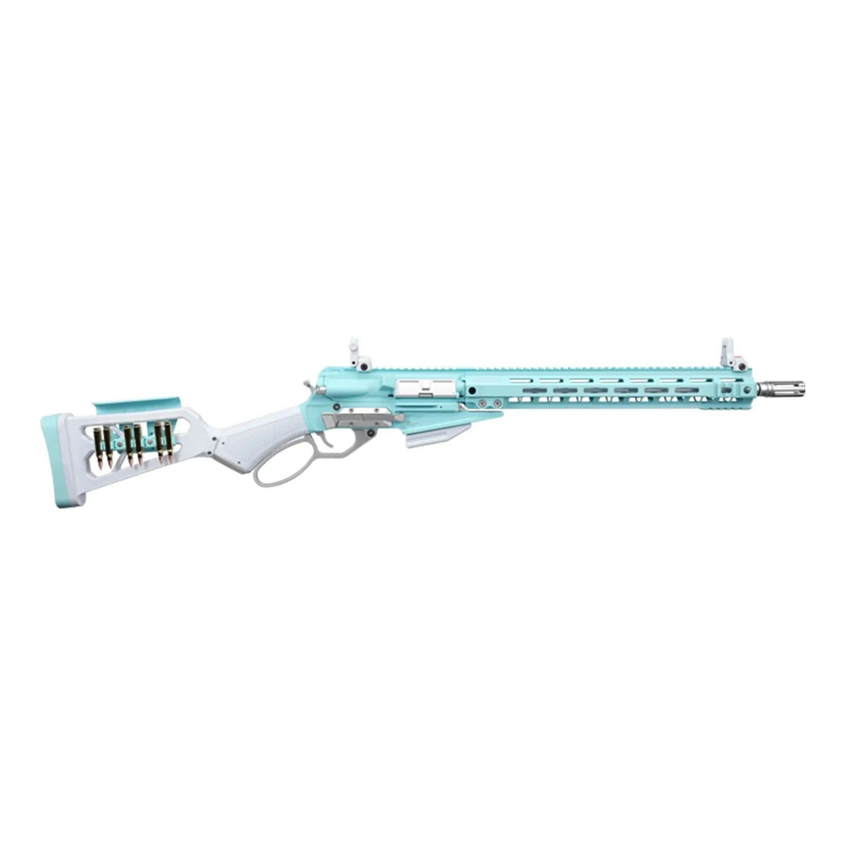 Carabine airsoft G&G LEVAR 15 GBB avec levier sous garde et design AR15 en bleu macaron