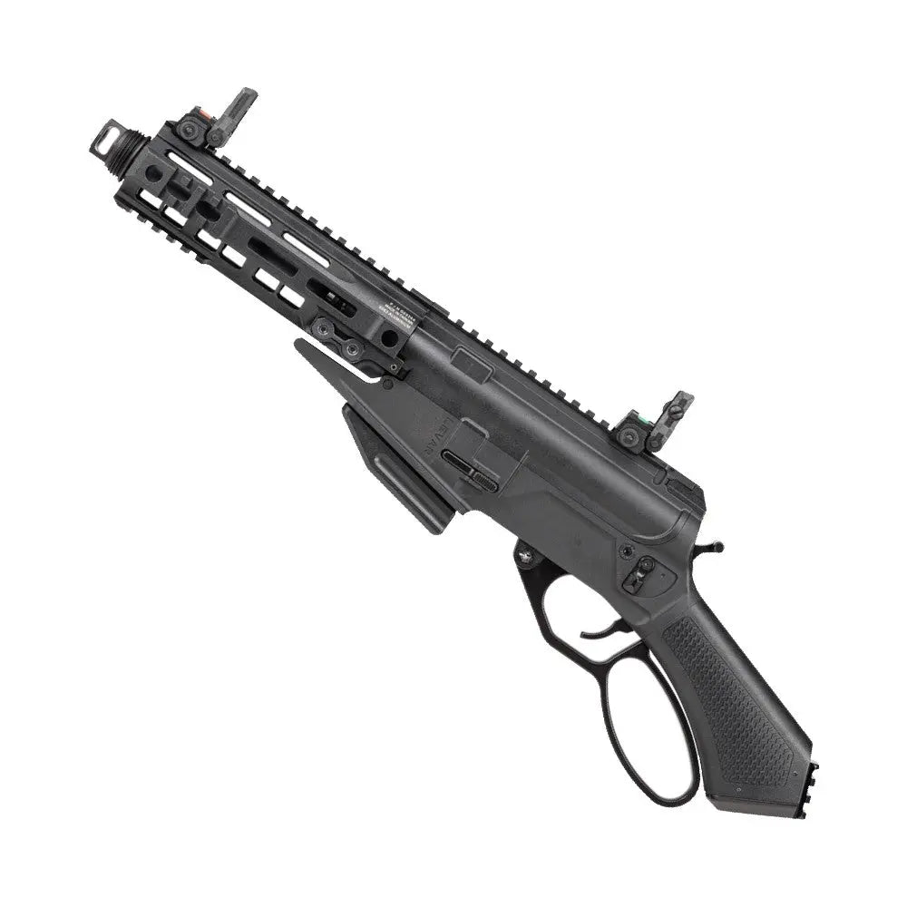 G&G LEVAR 7 pouces noir, carabine à gaz avec poignée pistolet renforcée, magazine compatible M4 AEG, rail supérieur standard 20mm