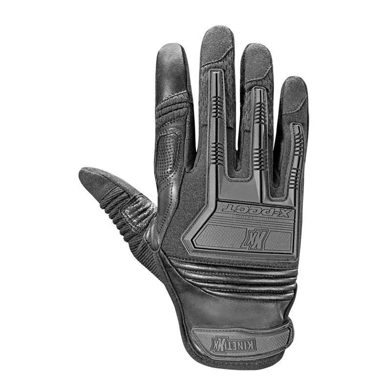 Balise alt : Gants tactiques noirs X-Pect de Kinetix avec protection des phalanges et compatibilité écran tactile
