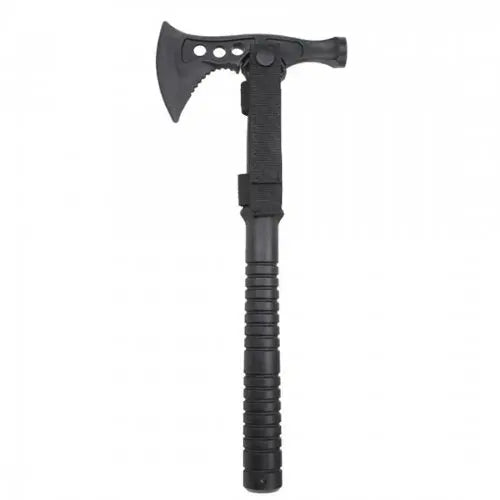 Jeu de rôle Hache factice noire en plastique résistant avec fourreau en nylon
