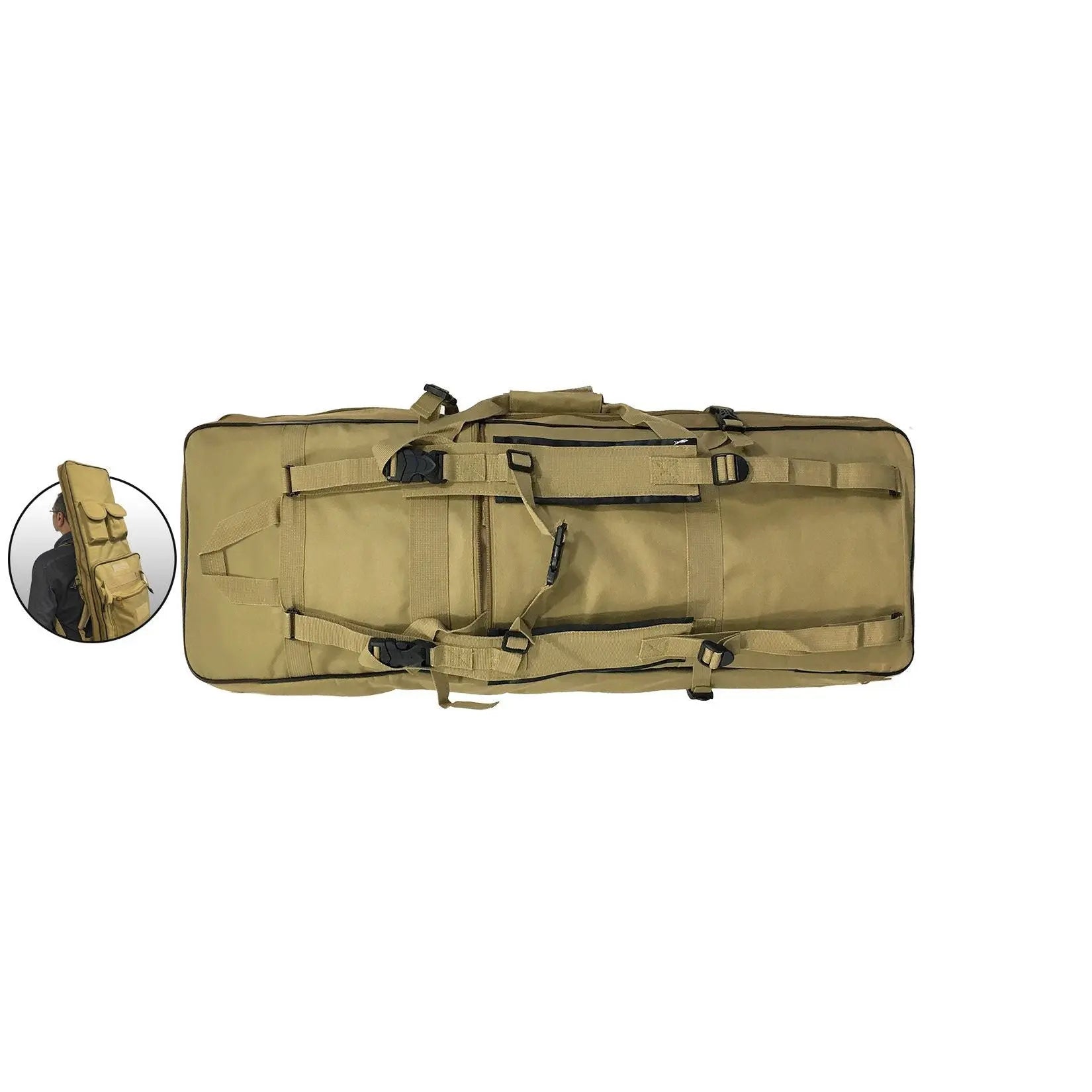 Housse de transport 85cm Tan pour armes ou répliques avec rangements multiples