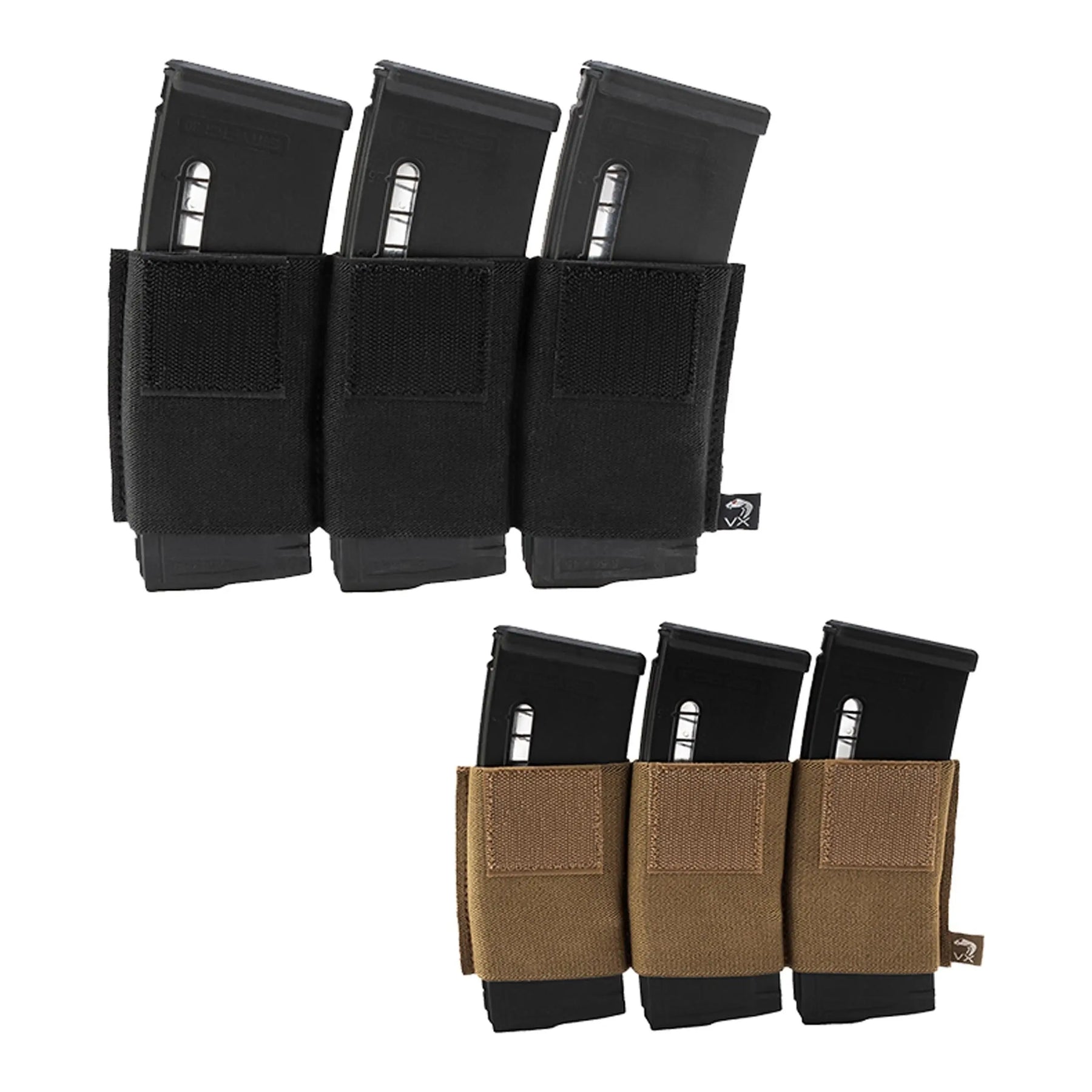 Porte chargeur triple VX M4 Viper en deux coloris, adaptable sur gilet VX