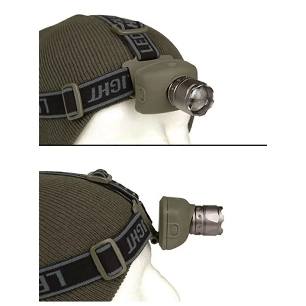 Une lampe frontale LED CREE 3 Watt brillante et puissante avec zoom et bandeau flexible en polyester