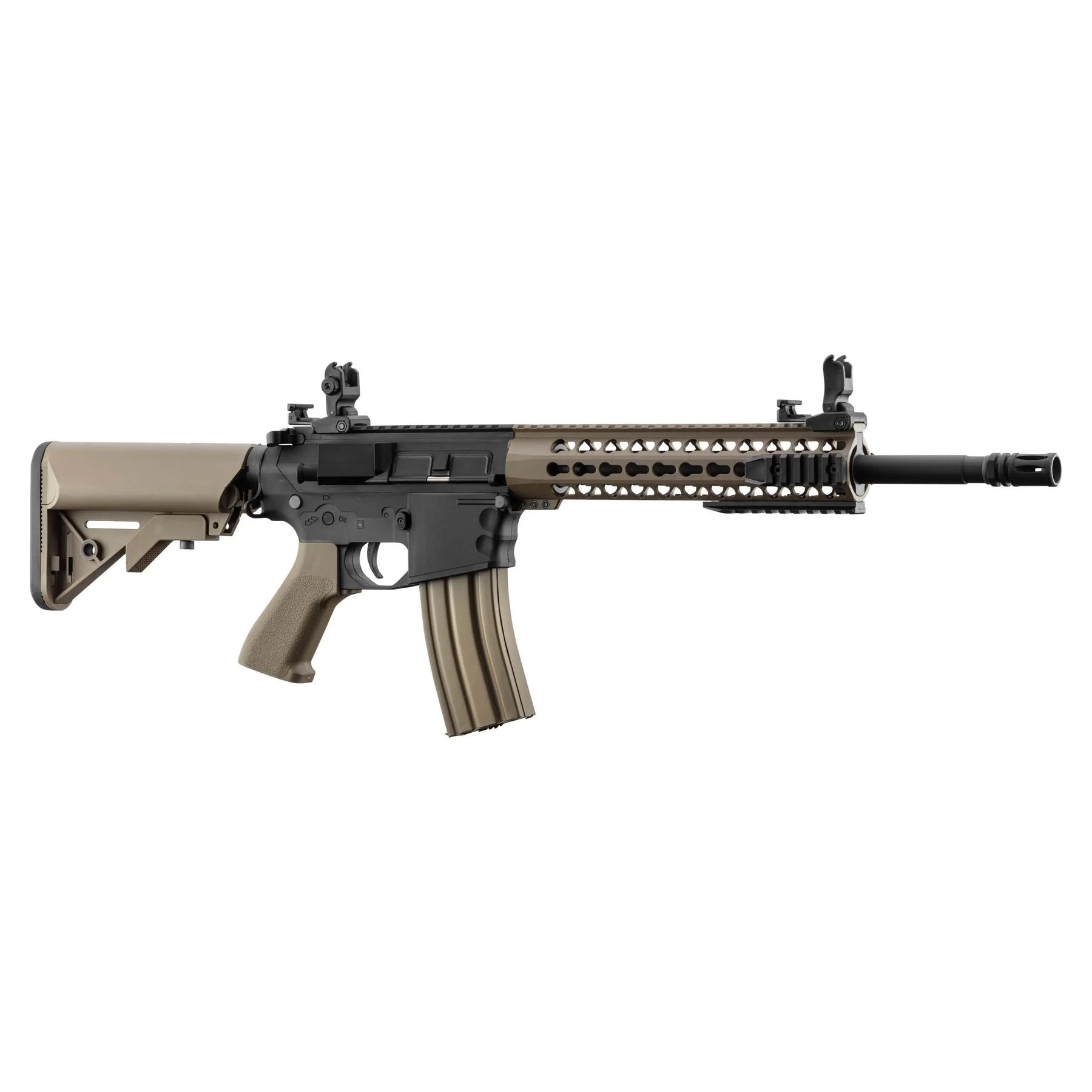 LT-12K GEN2 M4 Keymod pack complet Dual Ton avec conception en Nylon fibre haute densité, gearbox renforcée, canon de précision et accessoires inclus