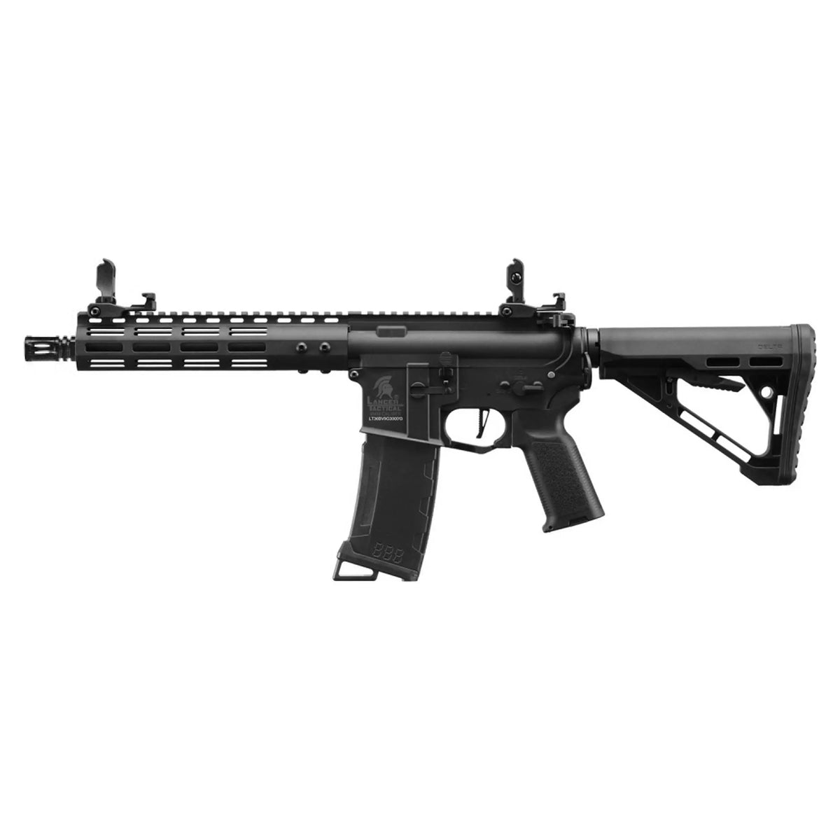 Réplique avancée d'airsoft LT-36 Archon Lancer Tactical Gen 3 noire avec crosse Delta et garde-main M-LOK de 9 pouces
