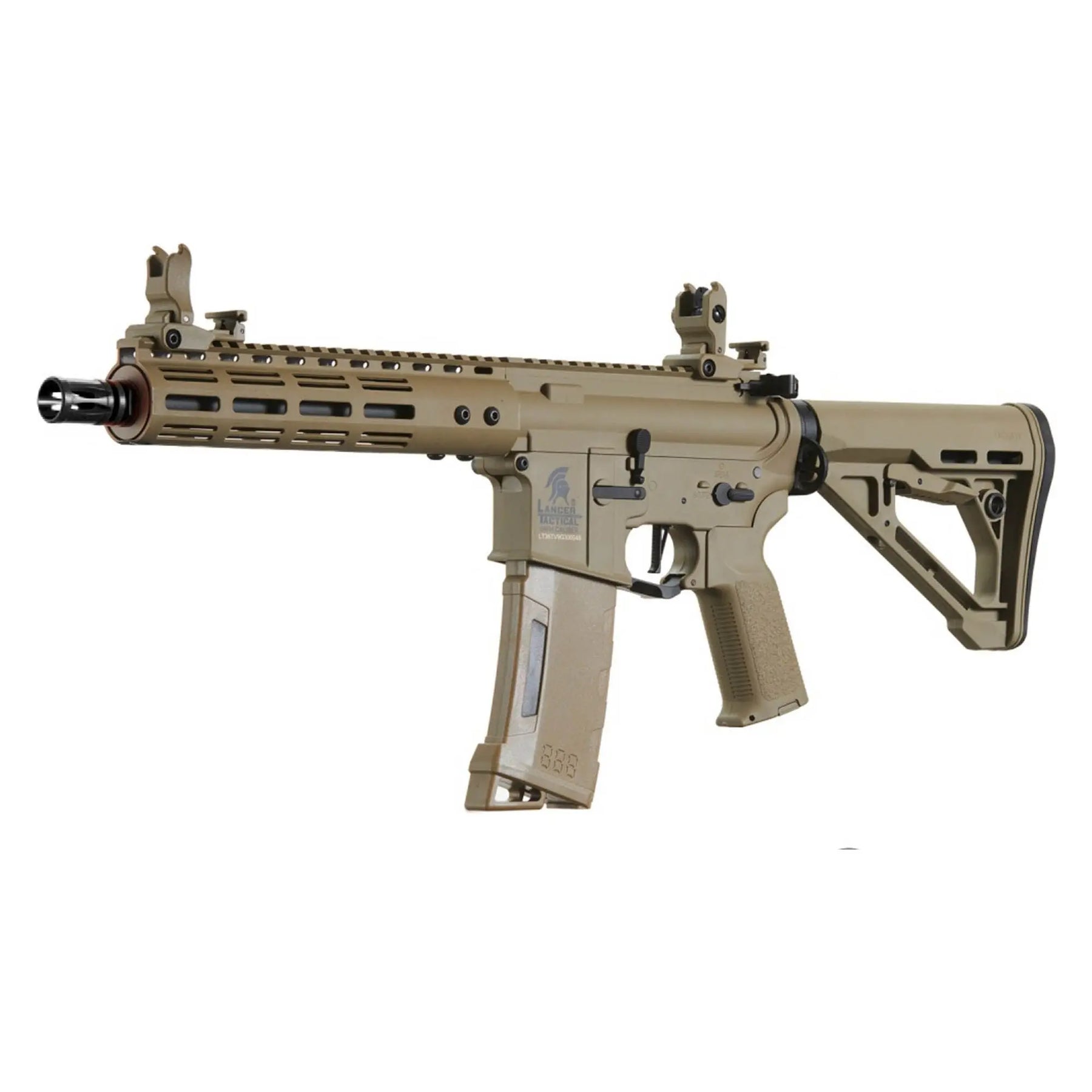Réplique d'airsoft avancée LT-36 Archon Lancer Tactical Gen 3 TAN avec Crosse Delta et garde-main M-LOK de 9 pouces