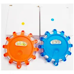 Alt=Lampe de signalisation magnétique à suspendre pour jeux, disponible en bleu et orange