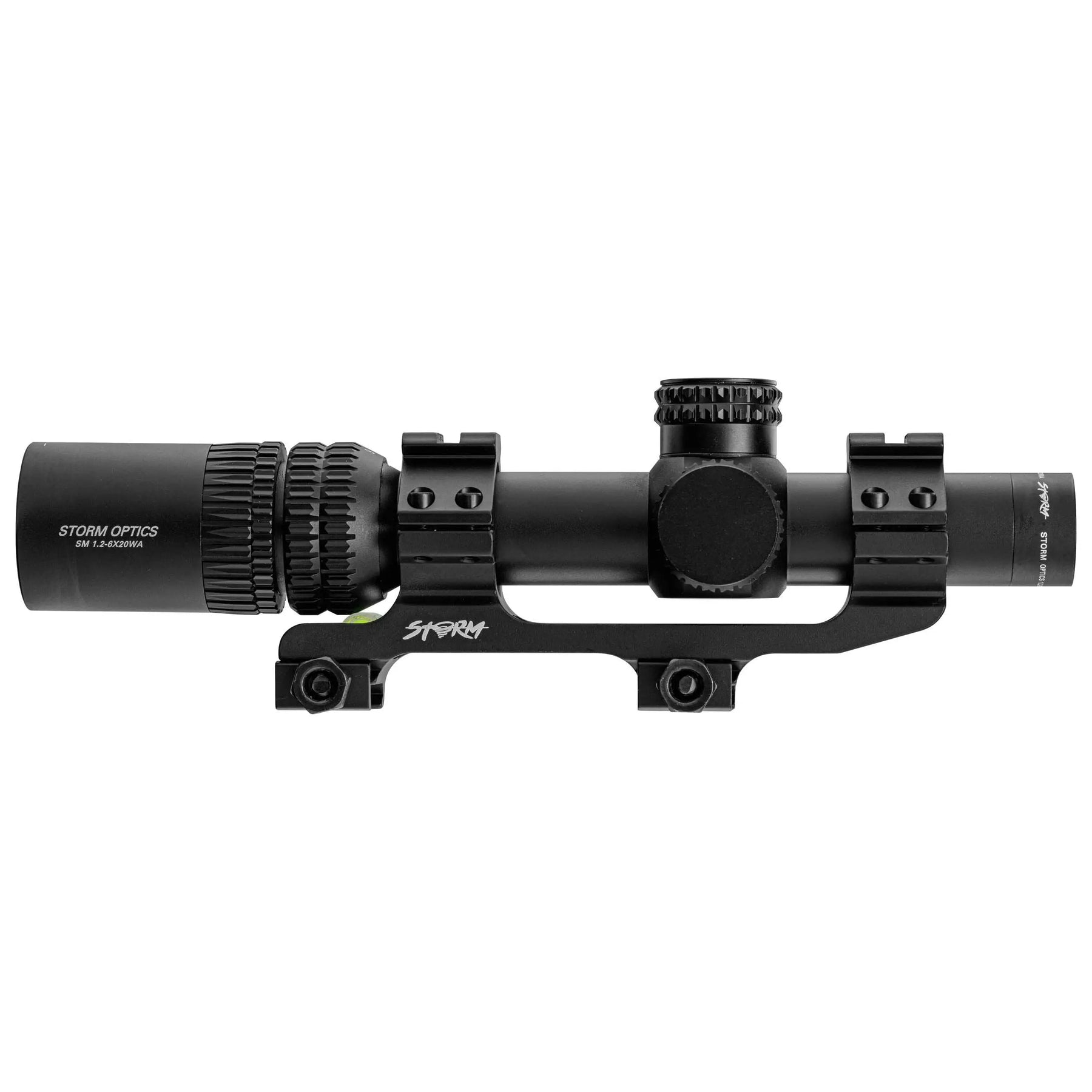 Lunette de visée 1.2-6x20WA Storm Optics avec montage Picatinny, tube de diamètre 30mm, objectif de diamètre 35mm, poids 300g, réticule en