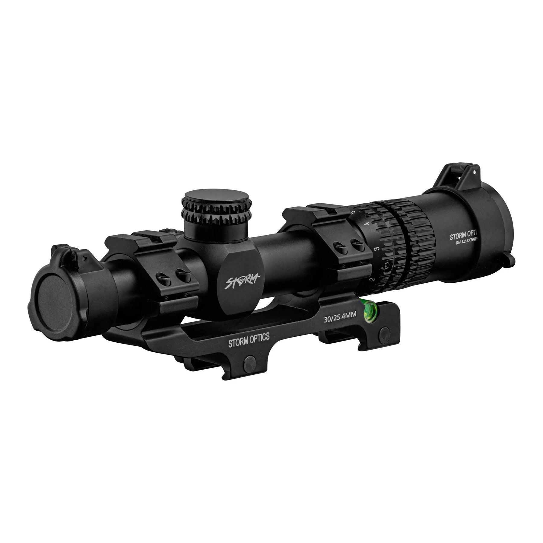 Lunette de visée 1.2-6x20WA Storm Optics avec rail de montage, montage picatinny, diamètre de tube de 30 mm, diamètre d'objectif de 35 mm, poids de