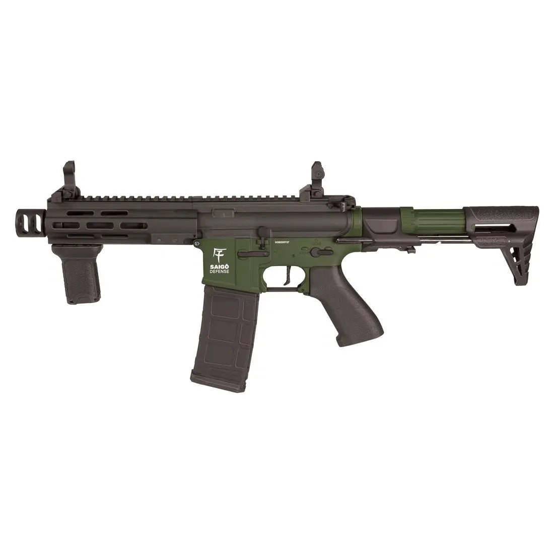 Image du M4 BUSHIDO REI OD SAIGO, airsoft non blowback de 2500g et 500mm de long, fabriqué en métal, avec un FPS de 330, chargeur de 130