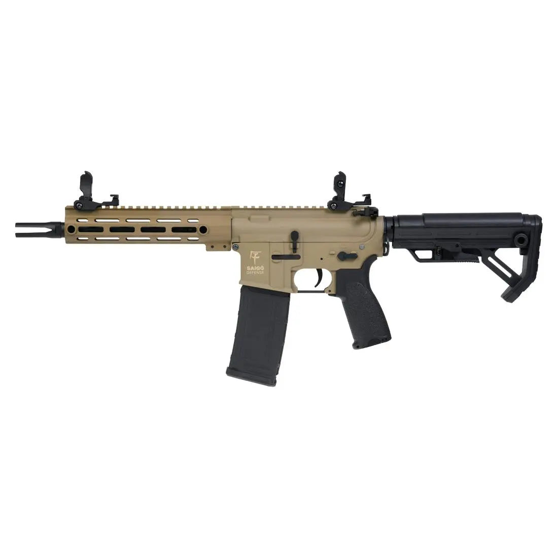 Tan M4 SAIGO Shinobi non blow back, avec hop up, pesant 2000g, longueur 750mm, en polymère, FPS 330, chargeur de 130 rds