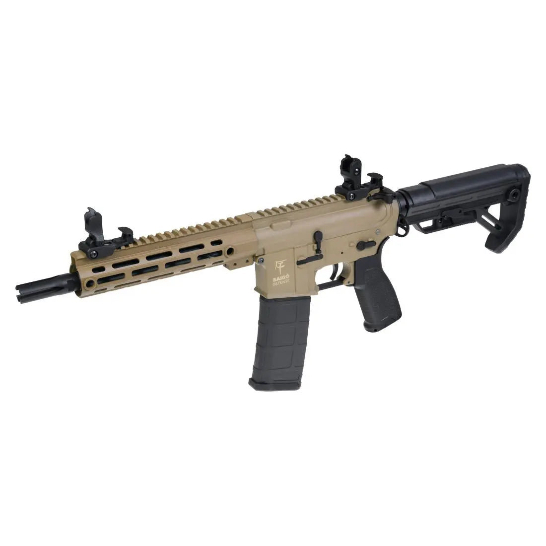 Tan M4 SAIGO Shinobi non-blow back avec hop up, poids de 2000g, longueur de 750mm, fabriqué en polymère, FPS de 330, chargeur de 130 rds