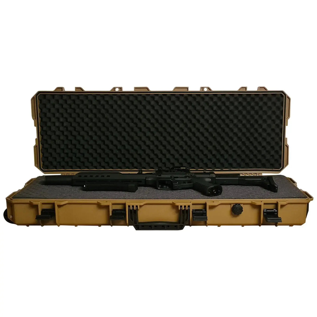 ASG mallette rigide en PVC de couleur tan de 136cm avec fermeture par fermoir, empilable, résistante à l'eau et à la poussière, avec mousses pré-découp