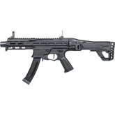 Réplique compacte MXC9 G&G Enhanced Version AEG avec crosse réglable et rabattable, canon et culasse en métal, idéale pour les CQB