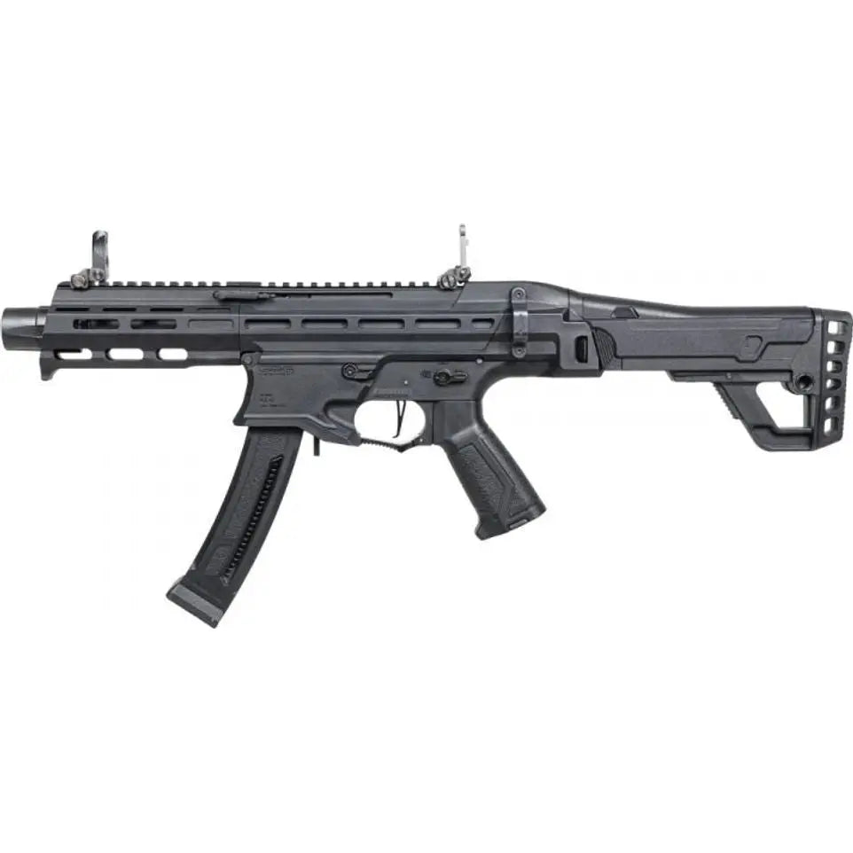 Réplique compacte MXC9 G&G Enhanced Version AEG avec crosse réglable et rabattable, canon et culasse en métal, idéale pour les CQB