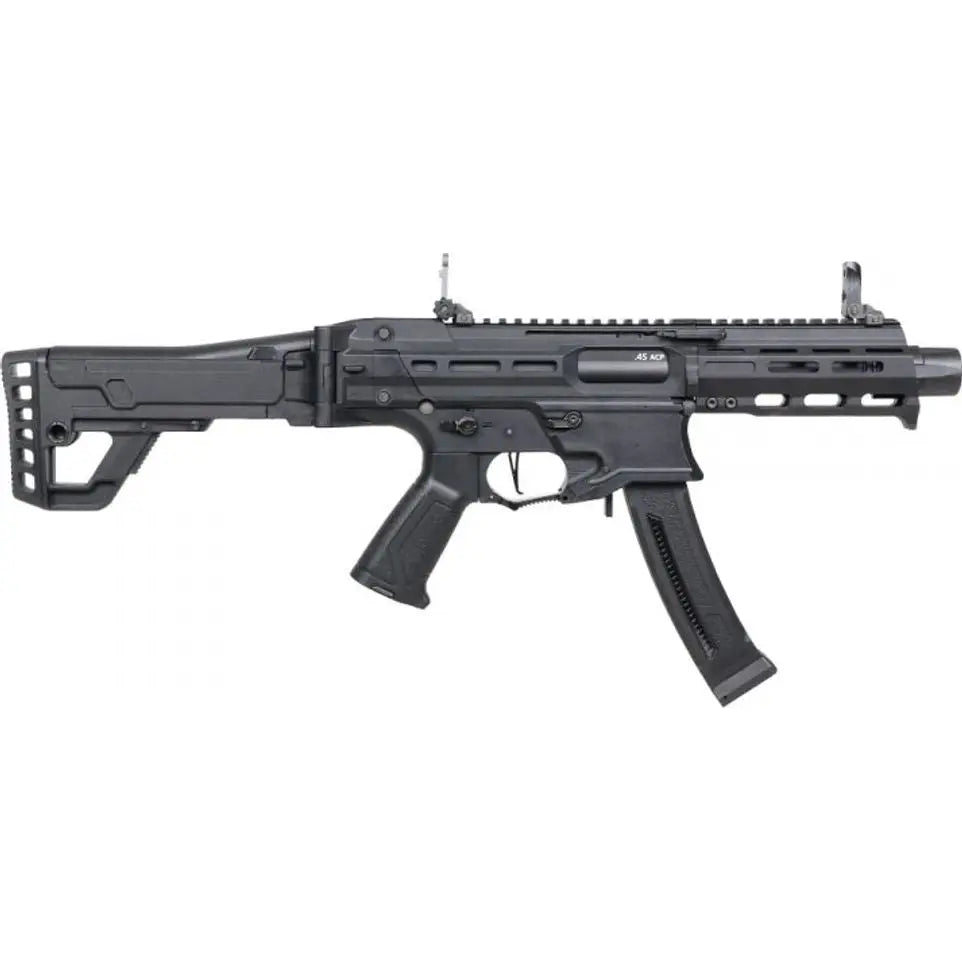 Réplique compacte MXC9 G&G Enhanced Version AEG avec crosse réglable et rabattable, canon et culasse métal pour cqb