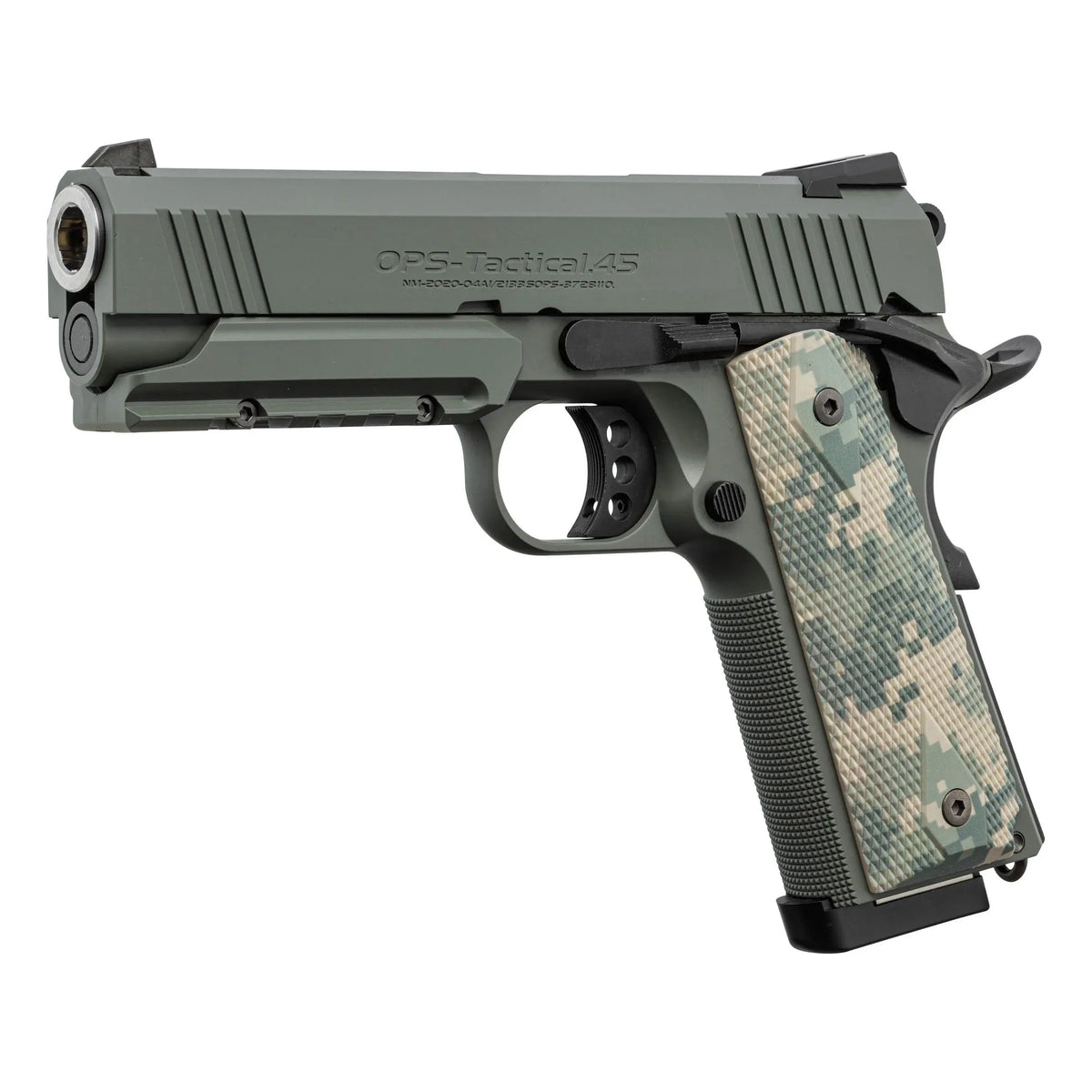 Marui GBB Foliage WARRIOR avec finition verte, gaz blowback, hop-up ajustable, et chargeur de 28 coups compatible 1911 MEU