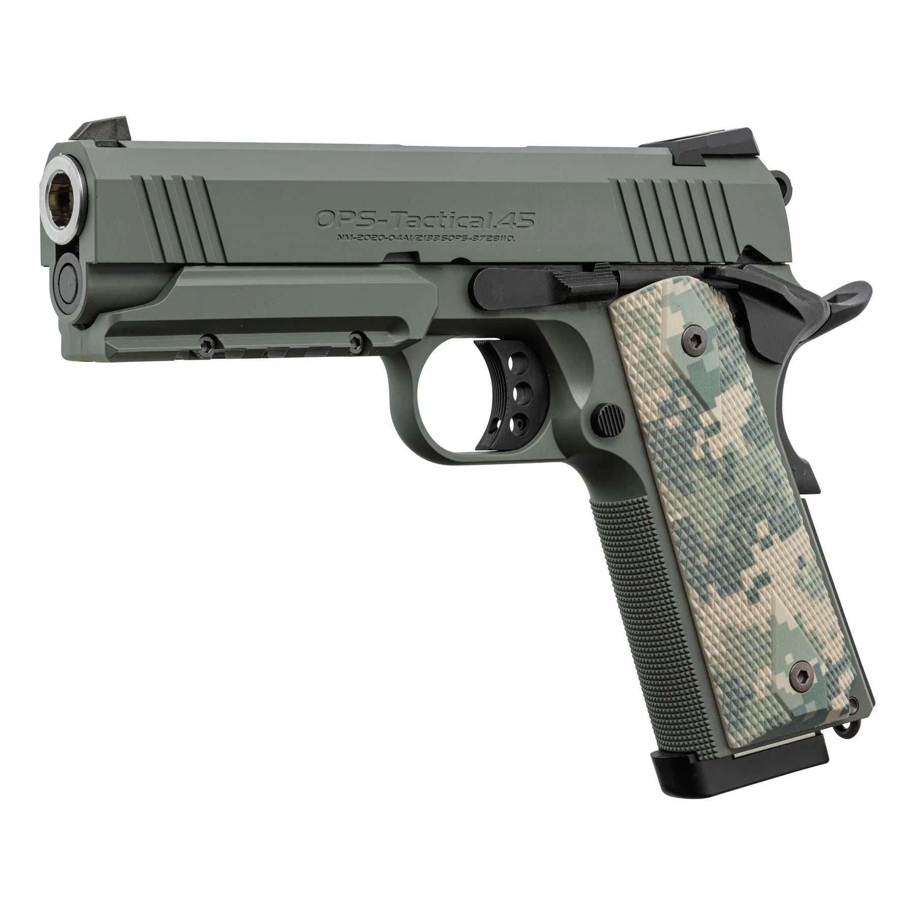 Marui GBB Foliage WARRIOR avec finition verte, gaz blowback, hop-up ajustable, et chargeur de 28 coups compatible 1911 MEU