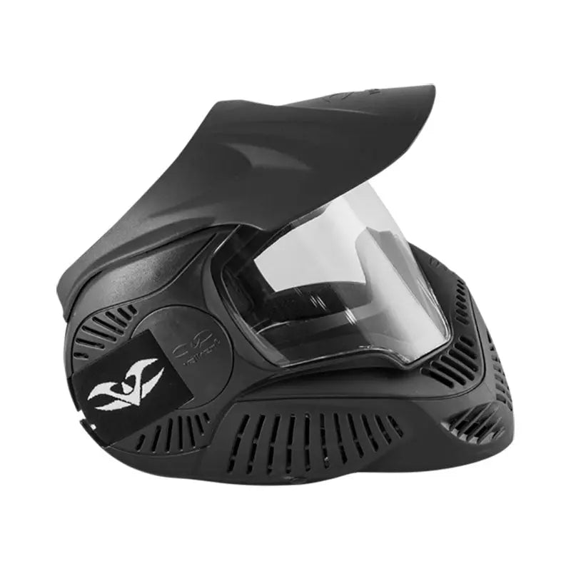 Masque de paintball noir avec vision 260°, mousses caoutchouc pour un entretien aisé et strap réglable