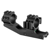 Montage monopoint 30mm Picatinny Noir avec niveau à bulle et rails additionnels