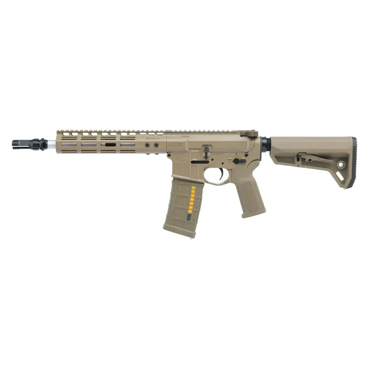 Réplique airsoft AR15 GBBR full métal, couleur noire, avec une énergie d'environ 1.7 joules, poids de 2.2 KG, longueur de 69 cm et un charge